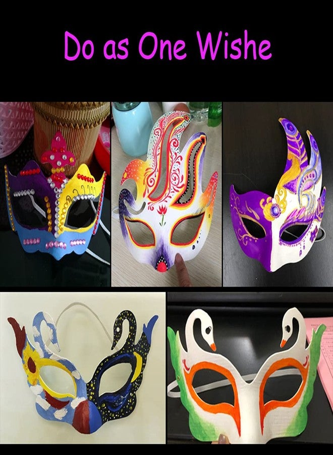Qavctw 16PCS DIY White Masks Paper Cosplay Christmas Party Mask Unpainted Plain Craft Masquerade Masks for Christmas Mardi Gras Party Mask - Image 2
